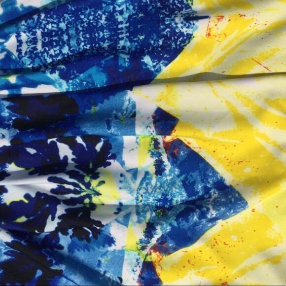 Cynthia Rowley Vibrant Yellow Blue Dress Size 6 Wedding GuestSpring Coral Easter - Picture 6 of 8